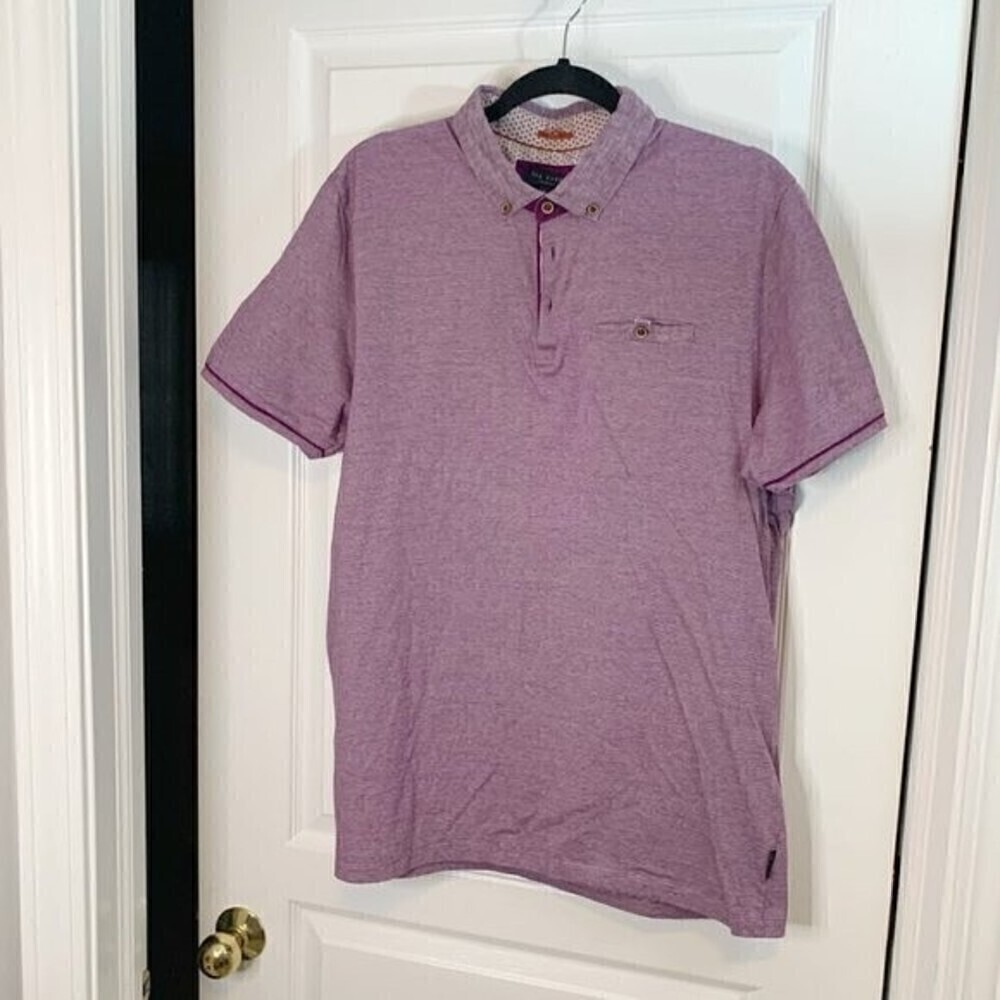 Ted Baker London Casanova Pocket Polo Casual Men's Purple Polo Shirt